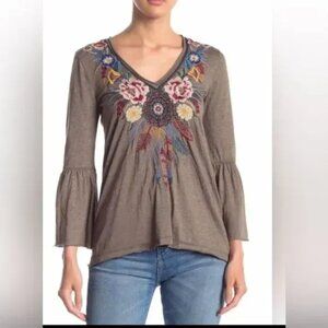 Johnny Was Darielle Embroidered Top, Size Medium
